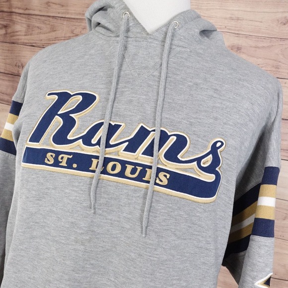 VINTAGE ST LOUIS RAMS LOGO GREY PULLOVER HOODIE MENS SIZE XXL 2XL LEE SPORT - Picture 2 of 8